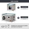 imageBedsure Cat Beds for Indoor Cats  Large Cat Cave for Pet Cat House with Fluffy Ball Hanging and Scratch Pad Foldable Cat Hideaway 165x165x13 inches Loden GreenGrey