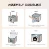 imageBedsure Cat Beds for Indoor Cats  Large Cat Cave for Pet Cat House with Fluffy Ball Hanging and Scratch Pad Foldable Cat Hideaway 165x165x13 inches Loden GreenGrey