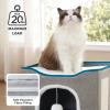 imageBedsure Cat Beds for Indoor Cats  Large Cat Cave for Pet Cat House with Fluffy Ball Hanging and Scratch Pad Foldable Cat Hideaway 165x165x13 inches Loden GreenGrey