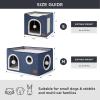 imageBedsure Cat Beds for Indoor Cats  Large Cat Cave for Pet Cat House with Fluffy Ball Hanging and Scratch Pad Foldable Cat Hideaway 165x165x13 inches Loden GreenBlue