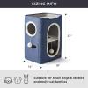 imageBedsure Cat Beds for Indoor Cats  Large Cat Cave for Pet Cat House with Fluffy Ball Hanging and Scratch Pad Foldable Cat Hideaway 165x165x13 inches Loden GreenBlue