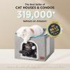 imageBedsure Cat Beds for Indoor Cats  Large Cat Cave for Pet Cat House with Fluffy Ball Hanging and Scratch Pad Foldable Cat Hideaway 165x165x13 inches Loden GreenGrey