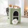 imageBedsure Cat Beds for Indoor Cats  Large Cat Cave for Pet Cat House with Fluffy Ball Hanging and Scratch Pad Foldable Cat Hideaway 165x165x13 inches Loden GreenGreen
