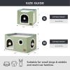 imageBedsure Cat Beds for Indoor Cats  Large Cat Cave for Pet Cat House with Fluffy Ball Hanging and Scratch Pad Foldable Cat Hideaway 165x165x13 inches Loden GreenGreen