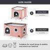 imageBedsure Cat Beds for Indoor Cats  Large Cat Cave for Pet Cat House with Fluffy Ball Hanging and Scratch Pad Foldable Cat Hideaway 165x165x13 inches Loden GreenPink
