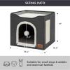 imageBedsure Cat Beds for Indoor Cats  Large Cat Cave for Pet Cat House with Fluffy Ball Hanging and Scratch Pad Foldable Cat Hideaway 165x165x13 inches Loden GreenDark Grey