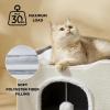 imageBedsure Cat Beds for Indoor Cats  Large Cat Cave for Pet Cat House with Fluffy Ball Hanging and Scratch Pad Foldable Cat Hideaway 165x165x13 inches Loden GreenIvory
