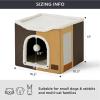 imageBedsure Cat Beds for Indoor Cats  Large Cat Cave for Pet Cat House with Fluffy Ball Hanging and Scratch Pad Foldable Cat Hideaway 165x165x13 inches Loden GreenBurnt Honeycomb