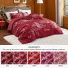 imageBedsure Christmas Comforter Set Queen  Christmas Bed Set with Festival Forest Soft Bedding for Holiday 3 Pieces 1 Soft Trees Printed Comforter and 2 Pillow Shams06  Red Forest