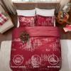 imageBedsure Christmas Comforter Set Queen  Christmas Bed Set with Festival Forest Soft Bedding for Holiday 3 Pieces 1 Soft Trees Printed Comforter and 2 Pillow Shams06  Red Forest