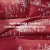 imageBedsure Christmas Comforter Set Queen  Christmas Bed Set with Festival Forest Soft Bedding for Holiday 3 Pieces 1 Soft Trees Printed Comforter and 2 Pillow Shams06  Red Forest