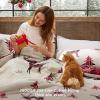 imageBedsure Christmas Comforter Set Queen  Christmas Bed Set with Festival Forest Soft Bedding for Holiday 3 Pieces 1 Soft Trees Printed Comforter and 2 Pillow Shams01  Red Reindeer