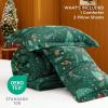 imageBedsure Christmas Comforter Set Queen  Christmas Bed Set with Festival Forest Soft Bedding for Holiday 3 Pieces 1 Soft Trees Printed Comforter and 2 Pillow Shams05  Green Forest
