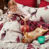 imageBedsure Christmas Duvet Cover Queen  Holiday Bedding Collection with a Festive Pattern Includes 1 Duvet Cover and 2 Pillow Shams Queen Gift Design01  Reindeer No Comforter