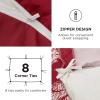 imageBedsure Christmas Duvet Cover Queen  Holiday Bedding Collection with a Festive Pattern Includes 1 Duvet Cover and 2 Pillow Shams Queen Gift Design08  Red Forest No Comforter