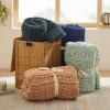 imageBedsure Chunky Knit Throw Blanket for Couch  100 Hand Knitted 506 lbs GentleSoft Blanket with Giant Chenille Yarn for Bed Living Room Home Decor Thick and Cozy Grey 50x60 Inches05  Sage Green