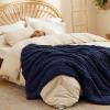 imageBedsure Chunky Knit Throw Blanket for Couch  100 Hand Knitted 506 lbs GentleSoft Blanket with Giant Chenille Yarn for Bed Living Room Home Decor Thick and Cozy Grey 50x60 Inches04  Navy