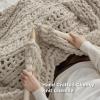 imageBedsure Chunky Knit Throw Blanket for Couch  100 Hand Knitted 506 lbs GentleSoft Blanket with Giant Chenille Yarn for Bed Living Room Home Decor Thick and Cozy Grey 50x60 Inches01  Linen Beige