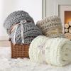 imageBedsure Chunky Knit Throw Blanket for Couch  100 Hand Knitted 506 lbs GentleSoft Blanket with Giant Chenille Yarn for Bed Living Room Home Decor Thick and Cozy Grey 50x60 Inches01  Linen Beige