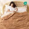imageBedsure Chunky Knit Throw Blanket for Couch  100 Hand Knitted 506 lbs GentleSoft Blanket with Giant Chenille Yarn for Bed Living Room Home Decor Thick and Cozy Grey 50x60 Inches00  Orange