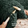 imageBedsure Chunky Knit Throw Blanket for Couch  100 Hand Knitted 506 lbs GentleSoft Blanket with Giant Chenille Yarn for Bed Living Room Home Decor Thick and Cozy Grey 50x60 Inches06  Dark Green