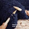 imageBedsure Chunky Knit Throw Blanket for Couch  100 Hand Knitted 506 lbs GentleSoft Blanket with Giant Chenille Yarn for Bed Living Room Home Decor Thick and Cozy Grey 50x60 Inches04  Navy