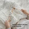 imageBedsure Chunky Knit Throw Blanket for Couch  100 Hand Knitted 506 lbs GentleSoft Blanket with Giant Chenille Yarn for Bed Living Room Home Decor Thick and Cozy Grey 50x60 Inches03  Cream White