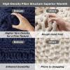 imageBedsure Chunky Knit Throw Blanket for Couch  100 Hand Knitted 506 lbs GentleSoft Blanket with Giant Chenille Yarn for Bed Living Room Home Decor Thick and Cozy Grey 50x60 Inches04  Navy
