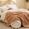imageBedsure Chunky Knit Throw Blanket for Couch  100 Hand Knitted 506 lbs GentleSoft Blanket with Giant Chenille Yarn for Bed Living Room Home Decor Thick and Cozy Grey 50x60 Inches00  Orange