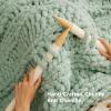 imageBedsure Chunky Knit Throw Blanket for Couch  100 Hand Knitted 506 lbs GentleSoft Blanket with Giant Chenille Yarn for Bed Living Room Home Decor Thick and Cozy Grey 50x60 Inches05  Sage Green