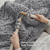 imageBedsure Chunky Knit Throw Blanket for Couch  100 Hand Knitted 506 lbs GentleSoft Blanket with Giant Chenille Yarn for Bed Living Room Home Decor Thick and Cozy Grey 50x60 Inches02  Grey