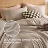 imageBedsure Comforter Queen Size 5 Pieces  Queen Size Comforter Set with Checkered Throw Blanket and Decorative Pillow Lightweiget Bedding All Season Bedding Sets Linen Beige04  Light Camel