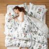 imageBedsure Comforter Set Queen Size  Cute Floral Bedding Comforter Set 3 Pieces 1 Soft Reversible Sage Green Botanical Flowers Comforter and 2 Pillow Shams01  Coconut White