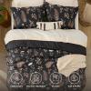 imageBedsure Comforter Set Queen Size  Cute Floral Bedding Comforter Set 3 Pieces 1 Soft Reversible Sage Green Botanical Flowers Comforter and 2 Pillow Shams03  Black