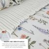 imageBedsure Comforter Set Queen Size  Cute Floral Bedding Comforter Set 3 Pieces 1 Soft Reversible Sage Green Botanical Flowers Comforter and 2 Pillow Shams01  Coconut White