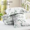 imageBedsure Comforter Set Queen Size  Cute Floral Bedding Comforter Set 3 Pieces 1 Soft Reversible Sage Green Botanical Flowers Comforter and 2 Pillow Shams02  Sage Green