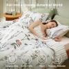 imageBedsure Comforter Set Queen Size  Cute Floral Bedding Comforter Set 3 Pieces 1 Soft Reversible Sage Green Botanical Flowers Comforter and 2 Pillow Shams01  Coconut White