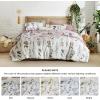 imageBedsure Comforter Set Queen Size  Cute Floral Bedding Comforter Set 3 Pieces 1 Soft Reversible Sage Green Botanical Flowers Comforter and 2 Pillow Shams01  Coconut White