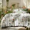 imageBedsure Comforter Set Queen Size  Cute Floral Bedding Comforter Set 3 Pieces 1 Soft Reversible Sage Green Botanical Flowers Comforter and 2 Pillow Shams01  Coconut White