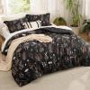imageBedsure Comforter Set Queen Size  Cute Floral Bedding Comforter Set 3 Pieces 1 Soft Reversible Sage Green Botanical Flowers Comforter and 2 Pillow Shams03  Black
