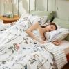 imageBedsure Comforter Set Queen Size  Cute Floral Bedding Comforter Set 3 Pieces 1 Soft Reversible Sage Green Botanical Flowers Comforter and 2 Pillow Shams01  Coconut White