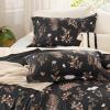 imageBedsure Comforter Set Queen Size  Cute Floral Bedding Comforter Set 3 Pieces 1 Soft Reversible Sage Green Botanical Flowers Comforter and 2 Pillow Shams03  Black