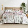 imageBedsure Comforter Set Queen Size  Cute Floral Bedding Comforter Set 3 Pieces 1 Soft Reversible Sage Green Botanical Flowers Comforter and 2 Pillow Shams01  Coconut White