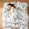 imageBedsure Comforter Set Queen Size  Cute Floral Bedding Comforter Set 3 Pieces 1 Soft Reversible Sage Green Botanical Flowers Comforter and 2 Pillow Shams01  Coconut White