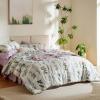 imageBedsure Comforter Set Queen Size  Cute Floral Bedding Comforter Set 3 Pieces 1 Soft Reversible Sage Green Botanical Flowers Comforter and 2 Pillow Shams01  Coconut White