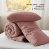 imageBedsure Comforter Set Queen Size Grayish Olive Green  Cotton Fabric with Microfiber Inner Fill Queen Comforter Set for All Seasons 3 Pieces 1 Comforter 90quotx90quot and 2 Pillow Cases 20quotx26quot06  Pink Clay