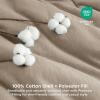 imageBedsure Comforter Set Queen Size Grayish Olive Green  Cotton Fabric with Microfiber Inner Fill Queen Comforter Set for All Seasons 3 Pieces 1 Comforter 90quotx90quot and 2 Pillow Cases 20quotx26quot05  Taupe