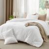 imageBedsure Comforter Set Queen Size Grayish Olive Green  Cotton Fabric with Microfiber Inner Fill Queen Comforter Set for All Seasons 3 Pieces 1 Comforter 90quotx90quot and 2 Pillow Cases 20quotx26quot07  White