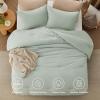 imageBedsure Comforter Set Queen Size Grayish Olive Green  Cotton Fabric with Microfiber Inner Fill Queen Comforter Set for All Seasons 3 Pieces 1 Comforter 90quotx90quot and 2 Pillow Cases 20quotx26quot08  Sage Green