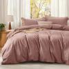 imageBedsure Comforter Set Queen Size Grayish Olive Green  Cotton Fabric with Microfiber Inner Fill Queen Comforter Set for All Seasons 3 Pieces 1 Comforter 90quotx90quot and 2 Pillow Cases 20quotx26quot06  Pink Clay